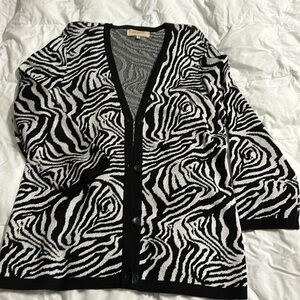 Jones New York collection zebra print cardigan